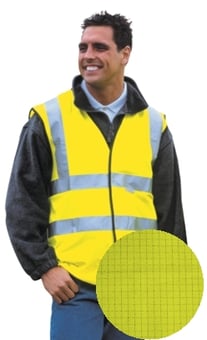 Picture of Value Flame Retardant Anti Static Yellow Hi Vis Waistcoat - Breathable - BI-528 - (DISC-R)