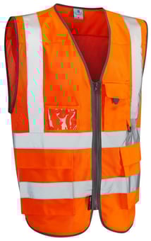 picture of LEO Cobbaton - Orange Coolviz Hi-Vis Superior Waistcoat - LE-W20-O