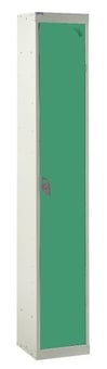 picture of QMP Standard Locker - 1 Compartment - Green Doors - 1800H x 300W x 450D mm - [QM-LS1830451GXX]