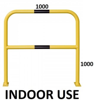 picture of TRAFFIC-LINE Steel Hoop Guard - Indoor Use - 1,000 x 1,000mmL - Powder Coated - Surface Fix - Yellow/Black - [MV-201.14.228]