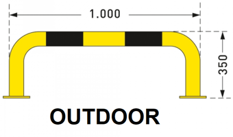 picture of BLACK BULL Protection Guard - Outdoor Use - (H)350 x (W)1,000mm - Yellow/Black - [MV-195.13.499]