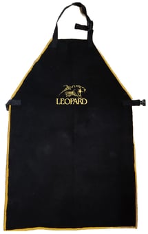 picture of Leopard Premium Black Leather Welder Apron - [MH-BL1048BST]