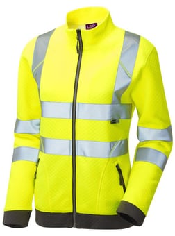 Picture of Hollicombe - Hi-Vis Yellow Women's Zipped Sweatshirt - LE-SSL03-Y