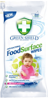 picture of Greenshield Anti-Bacterial - Food Safe Surface Wipes - 70 Extra Large Sheets - [PD-SI7167]