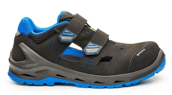 picture of S1P - SRC ESD - I-Bit Base Safety Footwear - Fresh’n Flex Midsole - SlimCap - Black/Blue - PW-B1205BKB
