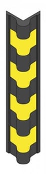 Picture of TRAFFIC-LINE Corner Protector - Bullnose - 115 x 115mm Int x 800mmL - Black with Yellow Reflective Bands - [MV-423.24.136]