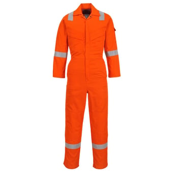 Picture of Portwest - Orange Flame Resistant Lightweight Anti-Static Coverall - Tall Leg - PW-FR28ORT