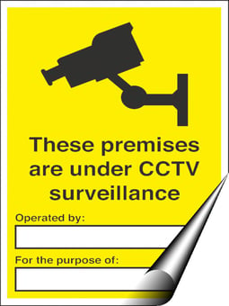 picture of Premises CCTV Surveillance Sign / Form - 300 x 400Hmm - Self Adhesive Vinyl - [AS-WA100C-SAV]