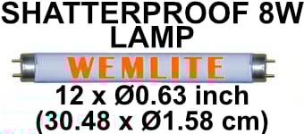 Picture of Wemlite - 8 Watts Lamp For Fly Killers - BL368 - Shatter Resistant - [BP-LS08WS-W] - (NICE)