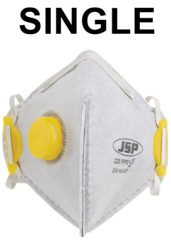 picture of JSP SINGLE Olympus FFP2 Valved Fold Flat Disposable Mask with Odour Lining - [JS-BEB150-101-A00] - (DISC-R)