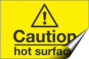 picture of Caution Hot Surface Sign - 75 X 50Hmm - Self Adhesive Vinyl - [AS-WA124-SAV]
