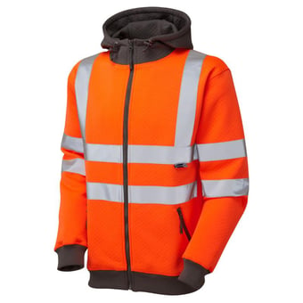 Picture of Saunton - Orange Full Zip Hooded Sweatshirt - LE-SS02-O