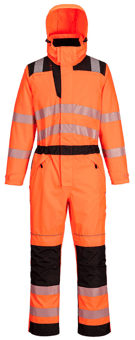 Picture of Portwest PW3 Hi-Vis Rain Coverall Orange/Black - PW-PW355OBR