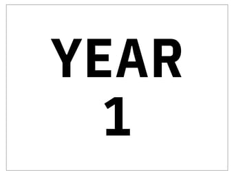 Picture of Year 1 Door Wall Plaque Sign White Black Sticker/Sav - IH-YEAR01-SAV - (LP)