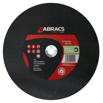picture of Abracs Proflex 300mm x 4.0mm x 20mm Flat Stone Cutting Disc - C30S4BF Grade - Box of 25 - [ABR-PF3003020FS]