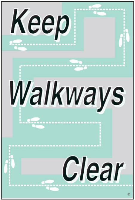 picture of Keep Walkways Clear Poster - 525 x 775Hmm - Encapsulated Paper - [AS-POS14]