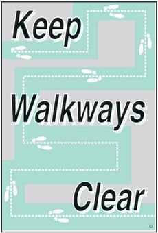 picture of Keep Walkways Clear Poster - 525 x 775Hmm - Encapsulated Paper - [AS-POS14]