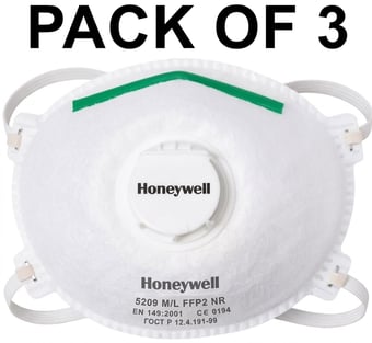 picture of Honeywell North FFP2 Molded Disposable Mask - Pack of 3 - Size M/L - [HW-1014142-V2]