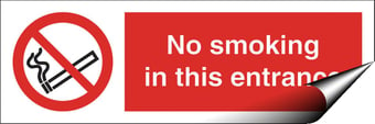 picture of No Smoking in Entrance Sign - 300 X 100Hmm - Self Adhesive Vinyl - [AS-PR306-SAV]