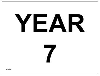 Picture of SC026 Year 7 Door Wall Plaque Area Guide Sign Sticker/Sav - PWD-SC026-SAV - (LP)