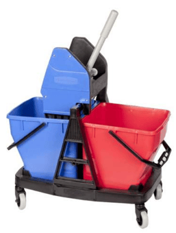 Picture of Rubbermaid Trolley + 2 X Bucket 18L + Wringer - [SY-R015111]