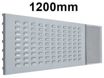 picture of QMP Back Panel - Louvred/Pinboard - 1200mm Light Grey - [QM-BELO4812IXXX]