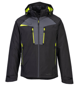picture of Portwest DX465 - DX4 3-in-1 Jacket Black - PW-DX465BKR