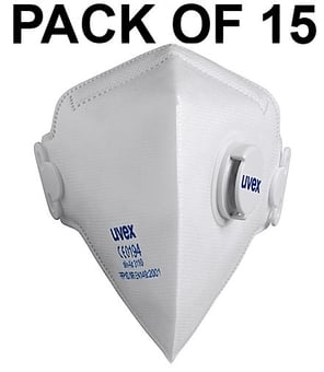 picture of UVEX - Silv-Air C3110 FFP1 Valved Fold Flat Disposable Mask - Pack of 15 - [TU-8733-110]