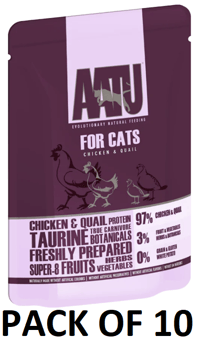 picture of AATU Cat Pouch Chicken & Quail Wet Cat Food 10 x 85g - [CMW-AATUCP8]