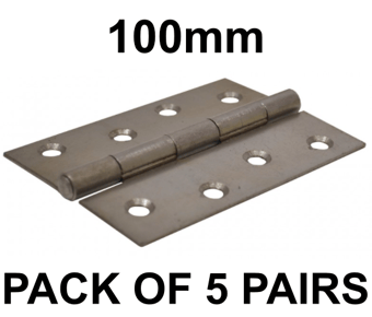 picture of SC 1838 Pattern Steel Butt Hinge - 100mm - Pack of 5 Pairs - [CI-CH06L]