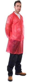 picture of Supertouch - Non-woven Coat with Velcro - RED - ST-17221-7