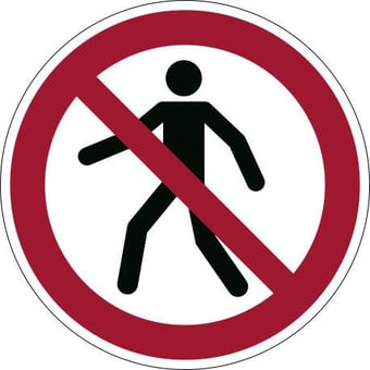 Picture of Durable - Safety Marking "Pedestrians Prohibited" - Red - Pack of 5 - [DL-173203]