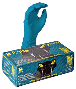 picture of Teal Green Mamba Latex Disposable Gloves - Box of 50 - FD-BX-TMG