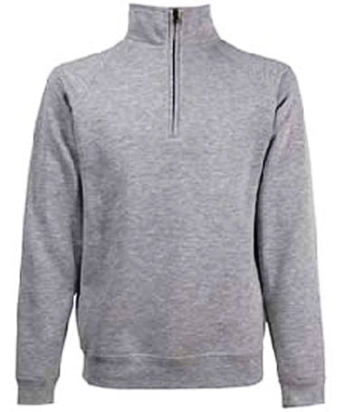 picture of Fruit Of The Loom Zip Neck Sweatshirt - Heather Grey - BT-62114-HG