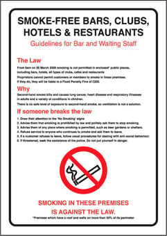 picture of Scottish Smoke-Free Bars Clubs Hotels Restaurants - Single Sided - 300 X 400Hmm - Rigid Plastic - [AS-PR500-RP]
