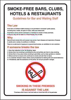 picture of Scottish Smoke-Free Bars Clubs Hotels Restaurants - Single Sided - 300 X 400Hmm - Rigid Plastic - [AS-PR500-RP]