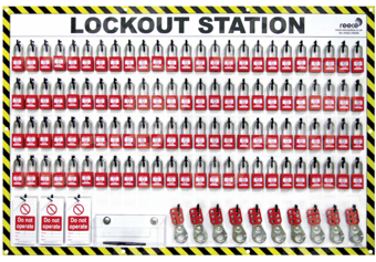 picture of Reece LSE306 Lockout Station - 100 x TT38RED - Fully Stocked - [RS-LSE306TT] - (LP)