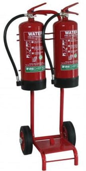 Picture of Savex Double Extinguisher Trolley c/w Bucket Bracket - It Can Hold 2 Extinguishers up to 200mm Diameter - [HS-109-1031]