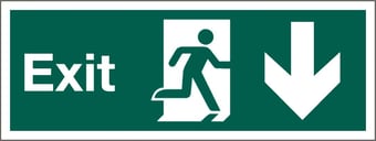 picture of Exit Pointing South Sign - 400 x 150Hmm - Rigid Plastic - [AS-SA39-RP]
