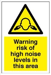 Picture of Warning High Noise Levels Sign - 200 x 300Hmm - Self Adhesive Vinyl - [AS-MA103-SAV]