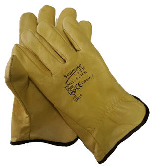 picture of Supreme TTF High Quality Cow Grain Leather Gloves with Cotton Lining - HT-DG-YCG