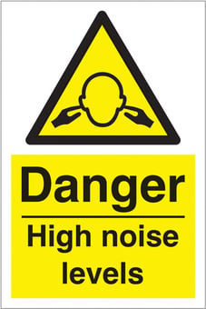 Picture of Danger High Noise Levels Sign LARGE - 400 x 600Hmm - Rigid Plastic [AS-WA223-RP]