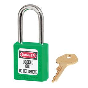 picture of Green Zenex™ Thermoplastic Safety Padlock - Tall Shackle - Keyed Alike - [MA-410KAGRN]