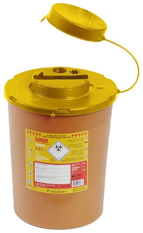 Woodsafe Sharps Bin 3 Litre - Brown - [BE-CM0922]