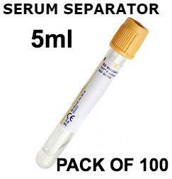 picture of Vacutainers Tubes - Serum Separating Tube Gel - Gold - 5ml - Pack of 100 - [ML-K2170-REG]