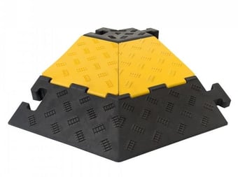 Picture of TRAFFIC-LINE Cable/Hose Protection Ramp Medium - Angled Section - Right - Black/Yellow - 590 x 570 x 50mm - [MV-279.24.283]
