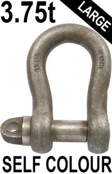 picture of 3.75t WLL Self Colour Large Bow Shackle c/w Type A Screw Collar Pin - 1" X 1 1/8" - [GT-HTLBSC3.75]