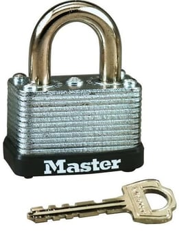 picture of Masterlock 22D Laminated Padlock - Steel Shackle Provides Strong Cut Resistance - [MA-22D] - (DISC-R)