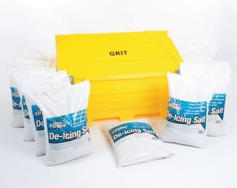 Picture of Essential Salt And Grit Bin Kit - 16 x 25kg Bags Of Salt And 1 x 400 Litre Grit Bin - [SL-WINTER11]