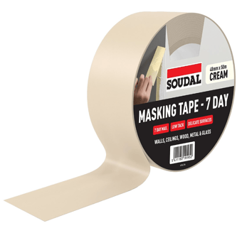 picture of Soudal 7 Day Masking Tape - Cream - 48mm x 50m - [DK-DKSD167065]